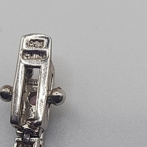 Pink CZ tennis bracelet Sterling Silver marked 925 and ADI 60 stones - Picture 9 of 14